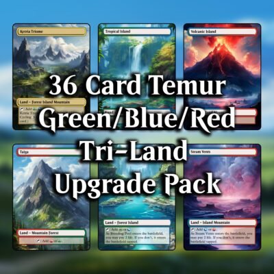 Temur Tri-Land MTG Proxy Pack – 36 Custom Cards