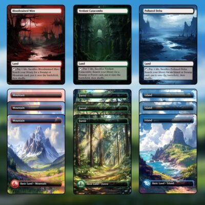 Temur Tri-Land MTG Proxy Pack – 36 Custom Cards
