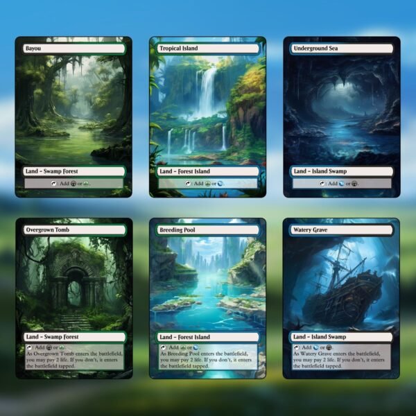 Sultai Dual/Tri-Land MTG Pack - 36 Black/Green/Blue Lands for Casual and Commander - Image 3