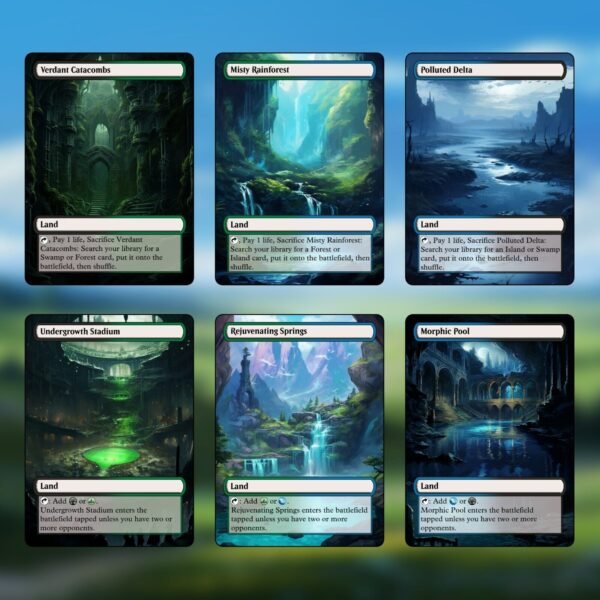 Sultai Dual/Tri-Land MTG Pack - 36 Black/Green/Blue Lands for Casual and Commander - Image 4