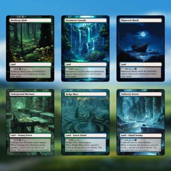 Sultai Dual/Tri-Land MTG Pack - 36 Black/Green/Blue Lands for Casual and Commander - Image 5