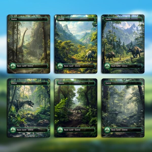 Dinosaur Art Basic Land Pack - 18 Custom Dinosaur Basic Lands for Commander - Image 4