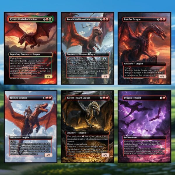 Dragon Super Upgrade MTG Proxy Pack - 18 Custom Cards for Commander - Clear Frame - Includes Ur-Dragon -Proxy Dragon Proxies Dragon Upgrade - Image 3
