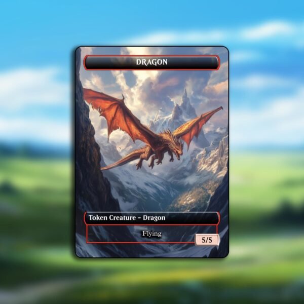 5/5 Dragon Token MTG - Flying 5/5 - Dragon Copy - Double-Sided Token - Image 3