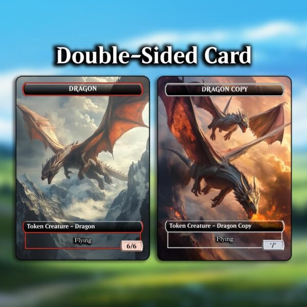 6/6 Dragon Token MTG - Flying 6/6 - Dragon Copy - Double-Sided Token