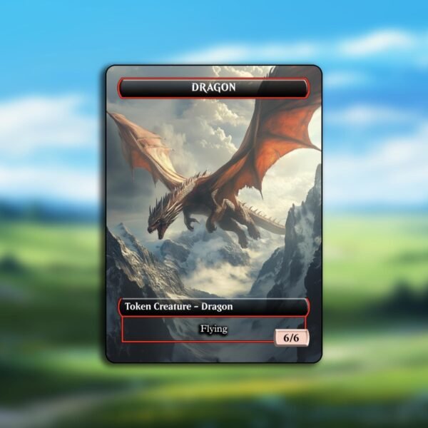 6/6 Dragon Token MTG - Flying 6/6 - Dragon Copy - Double-Sided Token - Image 3