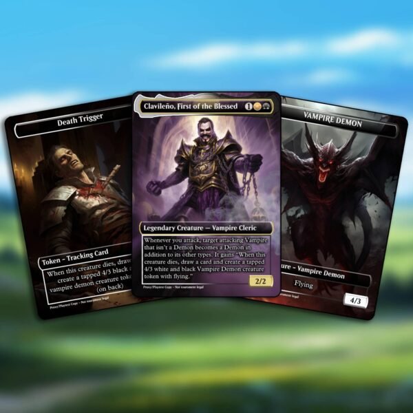 Clavileno First of the Blessed MTG Proxy - Includes Two Custom Double-Faced Tokens
