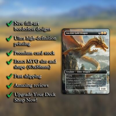 Ancient Gold Dragon MTG Proxy – With Faerie Token