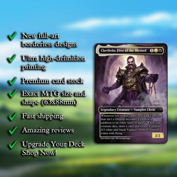 Clavileno First of the Blessed MTG Proxy - Includes Two Custom Double-Faced Tokens - Image 2