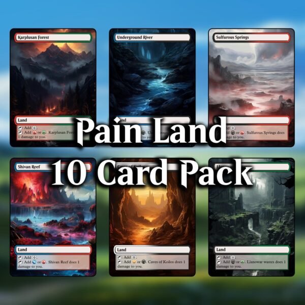 MTG Pain Lands Proxy Cards - 10 Pack Custom Game Cards for Commander - MTG Pain Land Proxies MTG