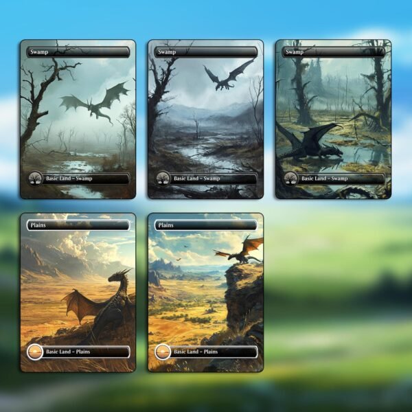 Dragon Art Basic Land Pack - 18 Card Dragon-Themed Basic Lands for Commander - Image 6
