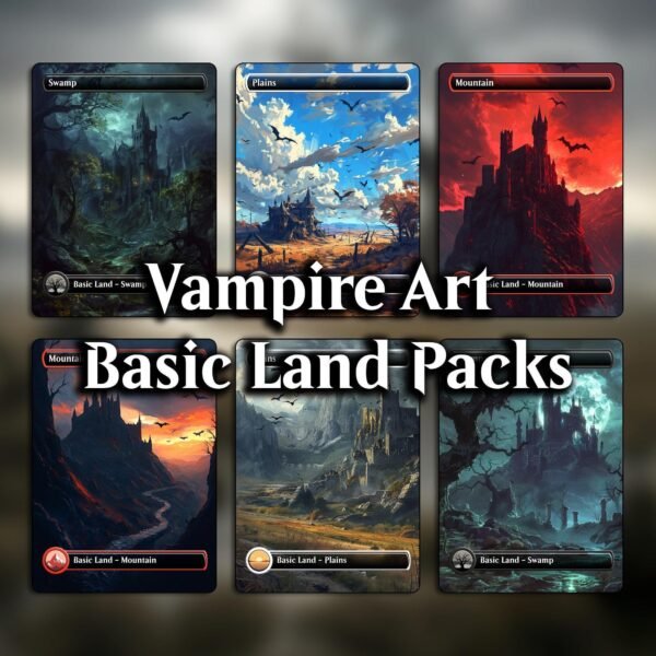 Vampire Art MTG Basic Land Pack - 18 Vampire Basic Lands for Commander