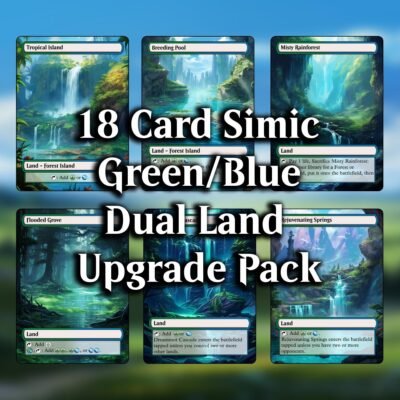 Simic Dual Land MTG Proxy Pack – 18 Custom Cards