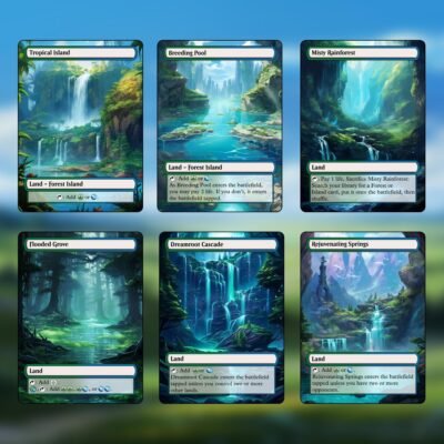 Simic Dual Land MTG Proxy Pack – 18 Custom Cards