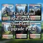 Gruul (Red/Green) Dual Land MTG Proxy Pack - 18 Cards - 7 Fetch Lands