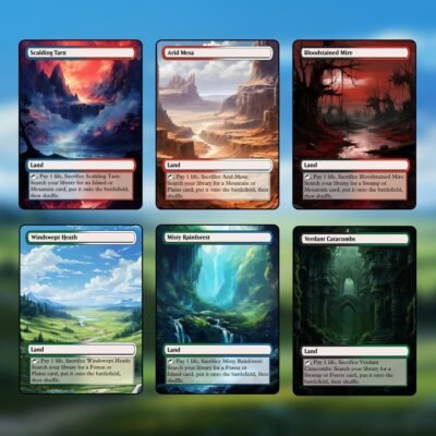 Gruul (Red/Green) Dual Land MTG Proxy Pack - 18 Cards - 7 Fetch Lands