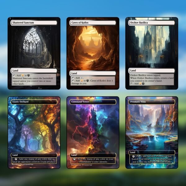 Orzhov (white and black) dual land mtg proxy pack - 18 custom game cards for commander - mtg dual land proxies - 7 fetch lands - Image 3