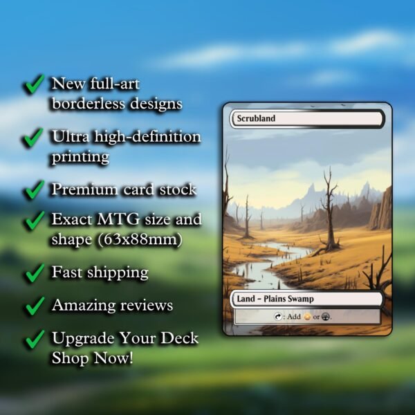 Orzhov (white and black) dual land mtg proxy pack - 18 custom game cards for commander - mtg dual land proxies - 7 fetch lands - Image 5