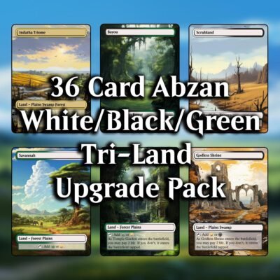 Abzan Tri-Land MTG Proxy Pack – 36 Custom Cards