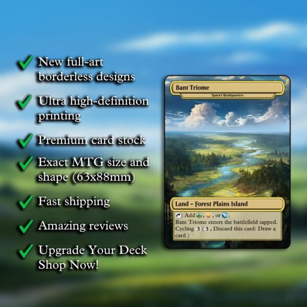 Bant (green/white/blue) mtg proxy dual land pack - 36 custom cards for commander - mtg dual land proxy tri land proxies - 6 fetch lands - Image 7