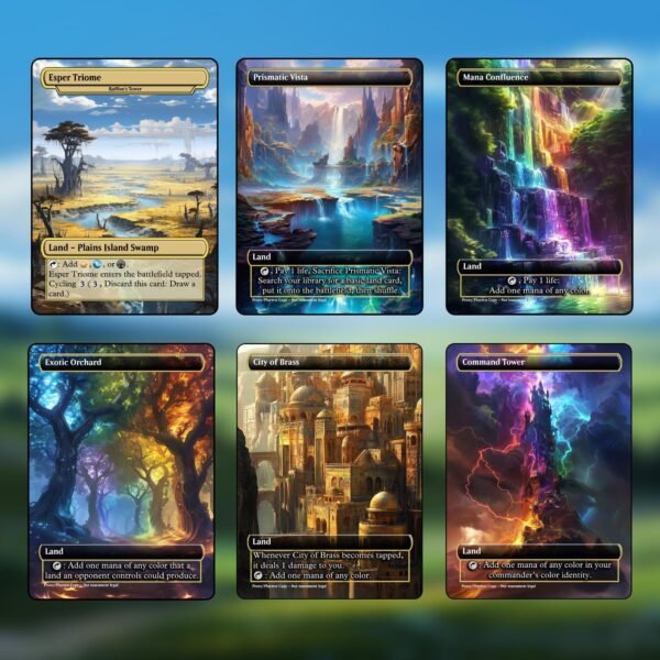 Esper (Black/White/Blue) MTG Proxy Dual Land Pack - 36 Cards - 6 Fetch Lands - Image 5