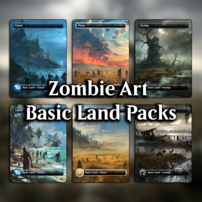 Zombie Basic Land Pack – 18 Custom MTG Lands