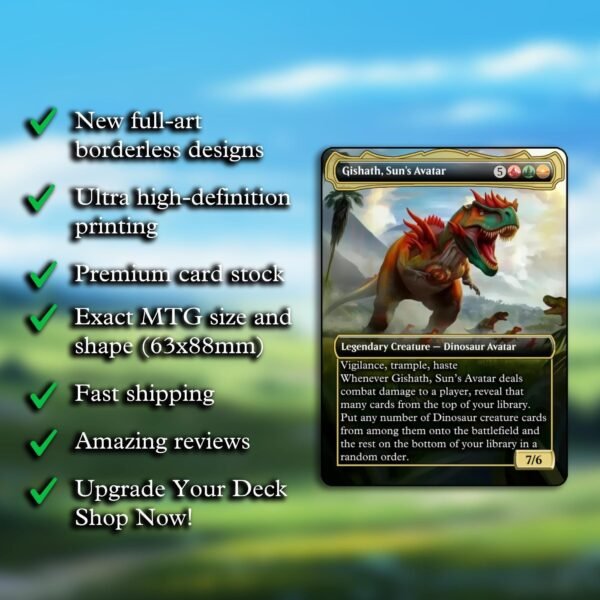 Gishath Sun's Avatar/Pantlaza Sun Favored Complete Dino Deck MTG Proxy - 126 Custom Art MTG Cards - Both Commanders - Image 2
