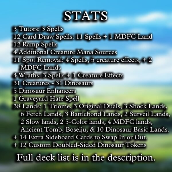 Gishath Sun's Avatar/Pantlaza Sun Favored Complete Dino Deck MTG Proxy - 126 Custom Art MTG Cards - Both Commanders - Image 3