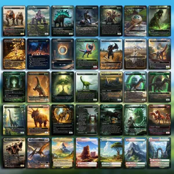 Gishath Sun's Avatar/Pantlaza Sun Favored Complete Dino Deck MTG Proxy - 126 Custom Art MTG Cards - Both Commanders - Image 5