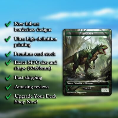 Dinosaur 3/3 Token with Trample MTG Proxy