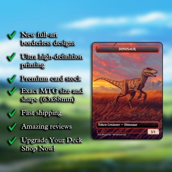Dinosaur 3/1 Token MTG Proxy - Image 2