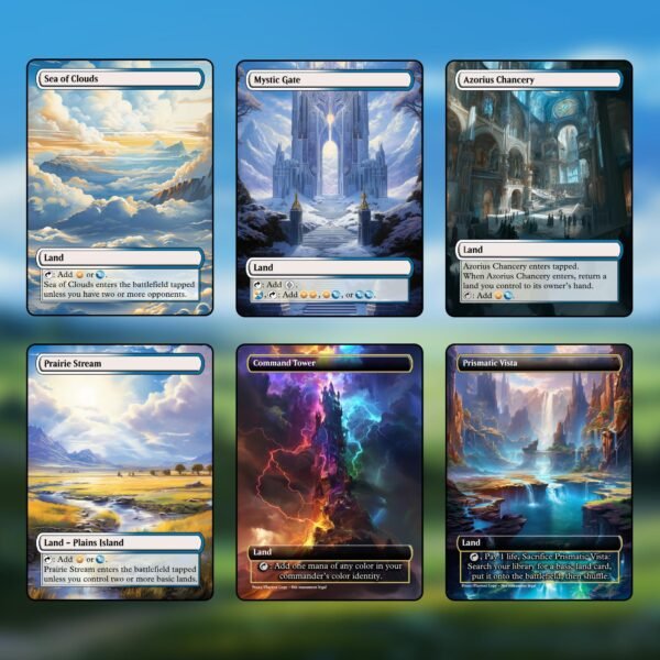 Azorius (Blue and White) Dual Land MTG Proxy Pack - 18 Custom Game Cards for Commander - MTG Dual land proxies - 7 Fetch Lands - Image 3