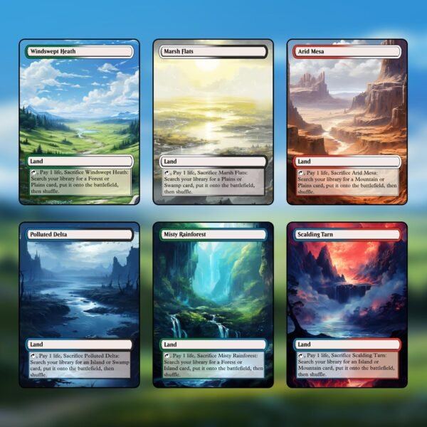 Azorius (Blue and White) Dual Land MTG Proxy Pack - 18 Custom Game Cards for Commander - MTG Dual land proxies - 7 Fetch Lands - Image 4