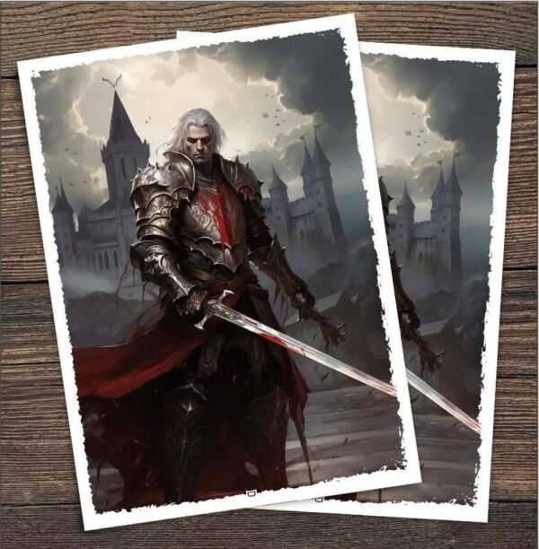 Vampire knight sleeves - 100pk custom art sleeves for magic and other card games - perfect for edgar markov vampire mtg decks - torn border