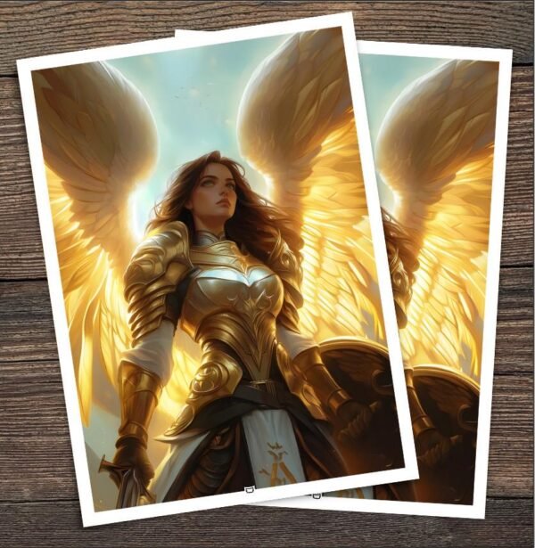 Giada angel sleeves 100pk custom art sleeves for magic and other card games - mtg angel sleeves valkyrie mtg card game sleeves - sq. border
